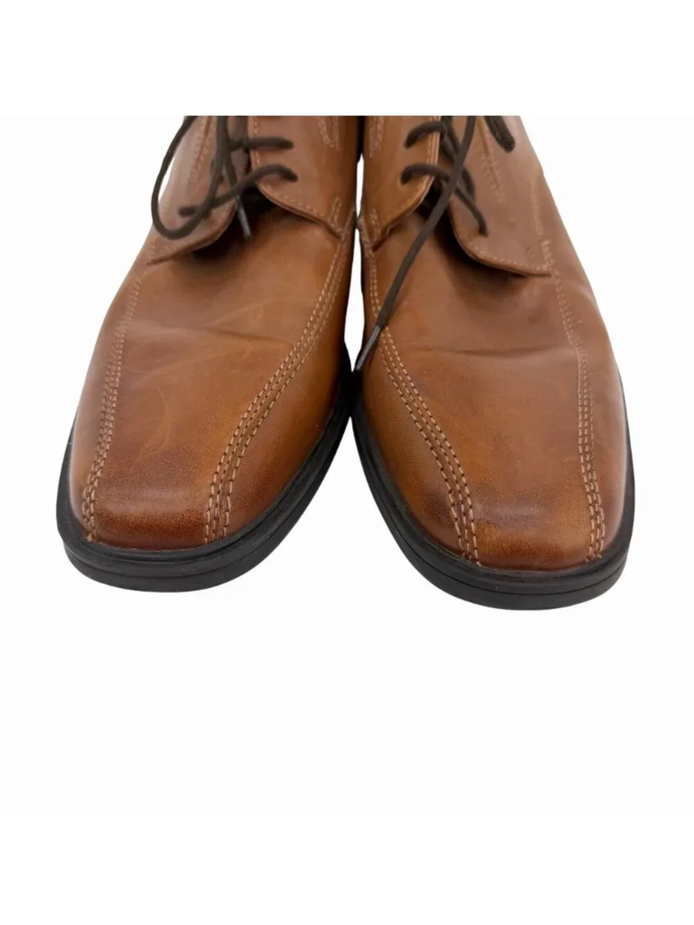 CLARKS COLLECTION MEN'S LT BROWN ULTIMATE COMFORT LEATHER OXFORD LACE UP DRESS S